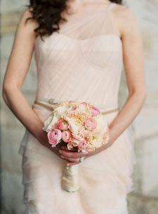 Bella Fiori Florist Floral Designer - Washington State - Blush Bridal Bouquet with ranunculus and lisianthus